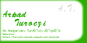 arpad turoczi business card